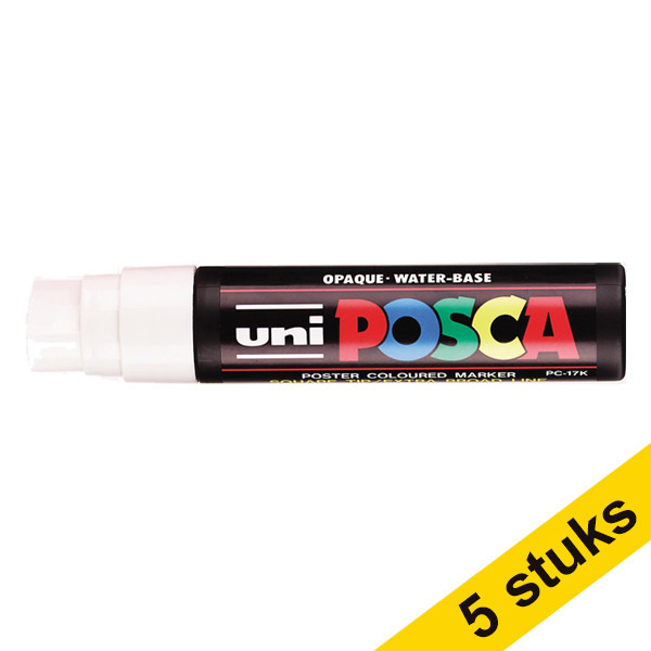 Aanbieding: 5x POSCA PC-17K verfmarker wit (15 mm recht) 424449 - 1