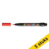 Aanbieding: 5x POSCA brush PCF-350 verfmarker rood (1 mm penseel)