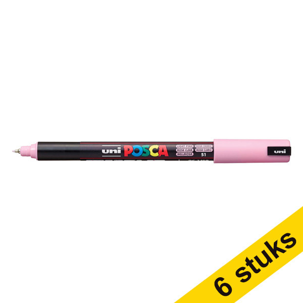 Aanbieding: 6x POSCA PC-1MR acrylmarker lichtroze (0,7 mm rond) 424276 - 1