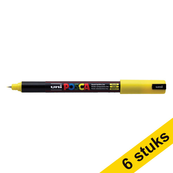 Aanbieding: 6x POSCA PC-1MR verfmarker geel (0,7 mm rond) 424269 - 1