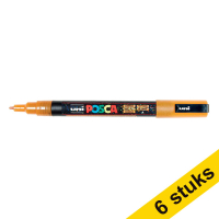 Aanbieding: 6x POSCA PC-3ML verfmarker glitter oranje (0,9 - 1,3 mm rond) 424351