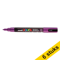 Aanbieding: 6x POSCA PC-3M acrylmarker paars (0,9 - 1,3 mm rond)