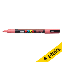 Aanbieding: 6x POSCA PC-3M verfmarker koraal (0,9 - 1,3 mm rond)