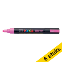 Aanbieding: 6x POSCA PC-5M verfmarker neonroze (1,8 - 2,5 mm rond)