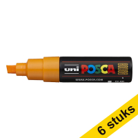 Aanbieding: 6x POSCA PC-8K acrylmarker fel oranje (8 mm beitel) 424428