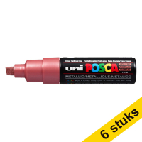 Aanbieding: 6x POSCA PC-8K acrylmarker metallic rood (8 mm beitel) 424437