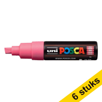 Aanbieding: 6x POSCA PC-8K acrylmarker roze (8 mm beitel) 424434
