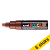 Aanbieding: 6x POSCA PC-8K verfmarker kastanjebruin (8 mm beitel) 424426 - 1