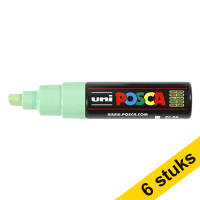 Aanbieding: 6x POSCA PC-8K verfmarker lichtgroen (8 mm beitel)