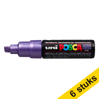 Aanbieding: 6x POSCA PC-8K verfmarker metallic paars (8 mm beitel) 424445