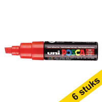 Aanbieding: 6x POSCA PC-8K verfmarker rood (8 mm beitel)