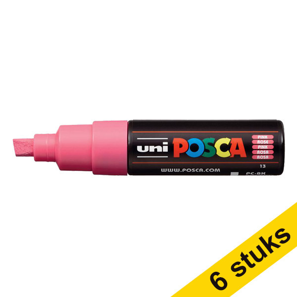 Aanbieding: 6x POSCA PC-8K verfmarker roze (8 mm beitel) 424434 - 1