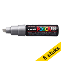 Aanbieding: 6x POSCA PC-8K verfmarker zilver (8 mm beitel)