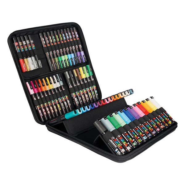 Posca PC-1MC/PC-3M/PC-5M/PC-8K verfmarker in luxe koffer (60 stuks) PC60001 424486 - 1