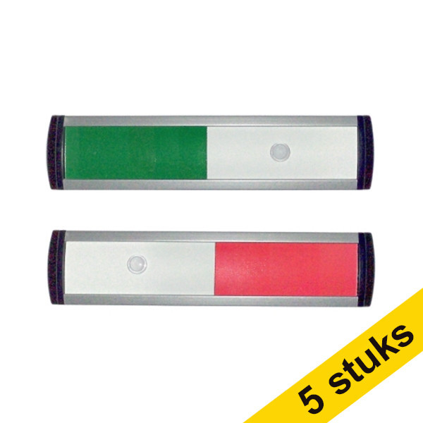 Aanbieding: 5x Posta Picto schuifbord groen/rood (12,5 x 3 cm) 400711 - 1