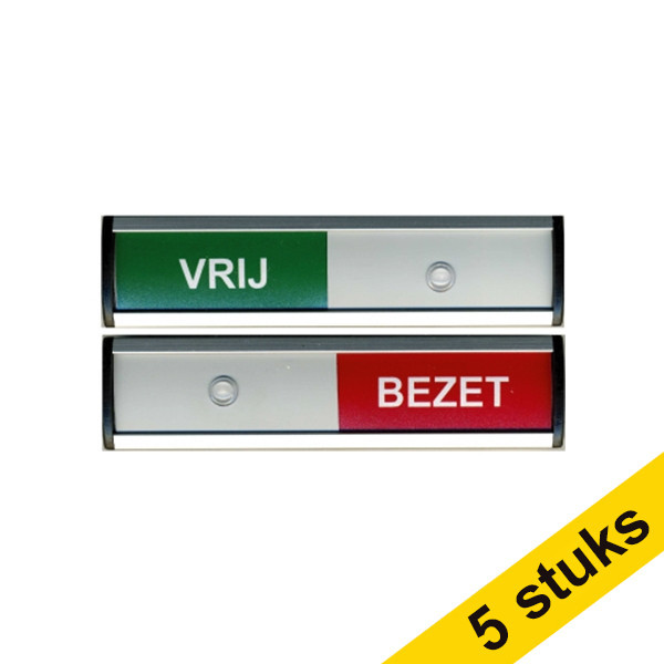 Aanbieding: 5x Posta Picto schuifbord vrij/bezet (12,5 x 3 cm) 400708 - 1