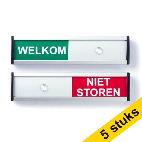 Aanbieding: 5x Posta Picto schuifbord welkom/niet storen (12,5 x 3 cm) 400710 - 1