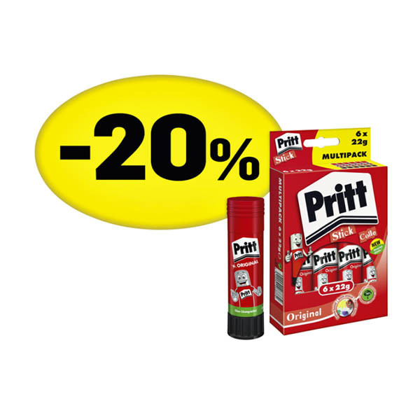 Pritt stiften Original Medium 22gr Promopack 6 stuks 1445028 201857 - 1