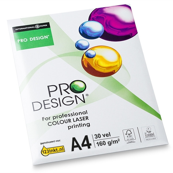 ongezond Magistraat vooroordeel Pro-Design papier 1 pak van 30 vel A4 - 160 grams Pro-Design 123inkt.nl