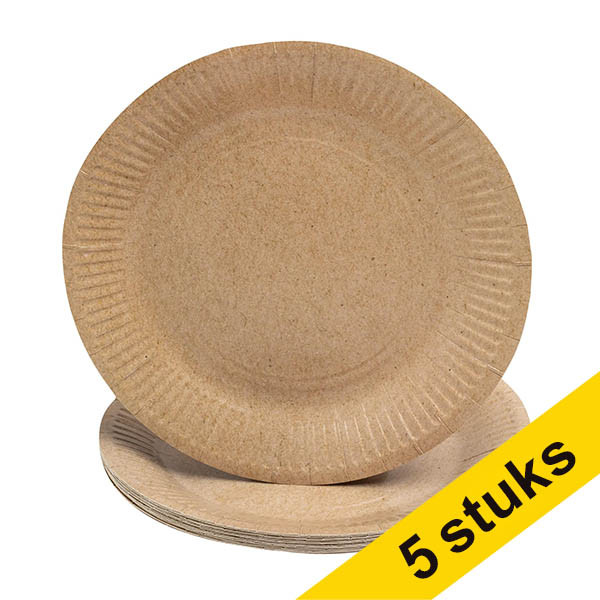 Aanbieding: 5x ProNappe Kartonnen bord kraft 23 cm (20 stuks) 404833 - 1