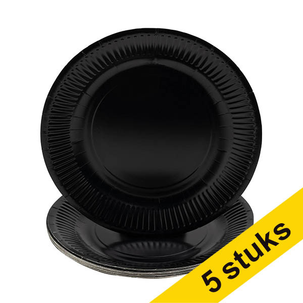 Aanbieding: 5x ProNappe Kartonnen bord zwart 23 cm (20 stuks) 404835 - 1