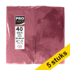 Aanbieding: 5x ProNappe Papieren Servetten 2-laags 1/8 gevouwen bordeaux 38 x 38 cm (40 stuks) 404819 - 1