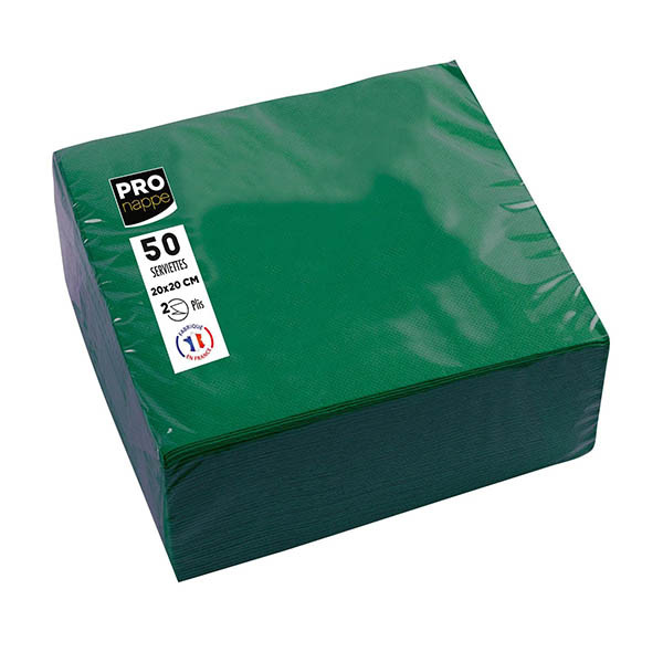 ProNappe Papieren Servetten 2-laags groen 20 x 20 cm (50 stuks) 404794 - 1