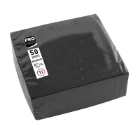 ProNappe Papieren Servetten 2-laags zwart 20 x 20 cm (50 stuks)