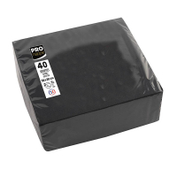 ProNappe Papieren Servetten 2-laags zwart 38 x 38 cm (40 stuks)