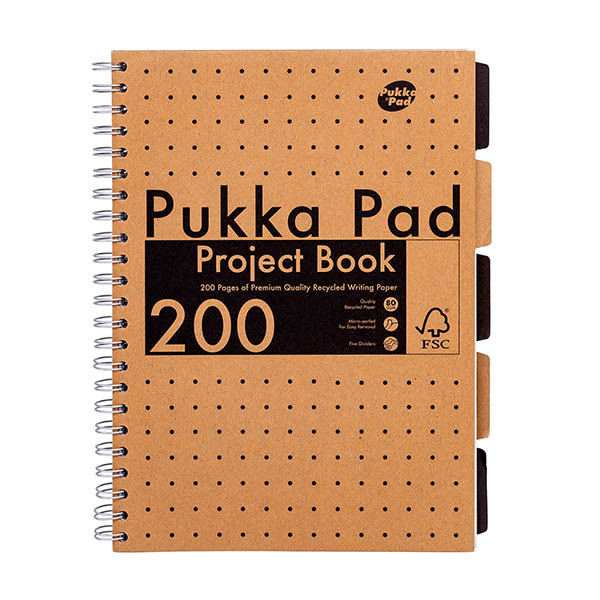 Pukka Pads Kraft Projectboek notitieboek A4 gelinieerd 80 grams met spiraal 100 vel 200457 Pukka Pads Kraft Projectboek notitieboek A4 gelinieerd 80 grams met spiraal 100 vel 200457 - 1