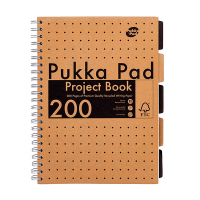 Pukka Pads Kraft Projectboek notitieboek A4 gelinieerd 80 grams met spiraal 100 vel 200457