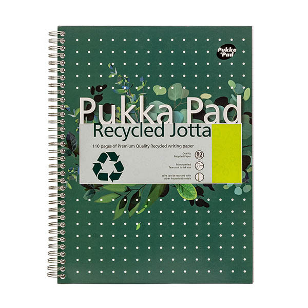 Pukka Pads Recycled Jotta notitieboek A4+ gelinieerd 80 grams met spiraal 55 vel 200452 Pukka Pads Recycled Jotta notitieboek A4+ gelinieerd 80 grams met spiraal 55 vel 200452 - 1