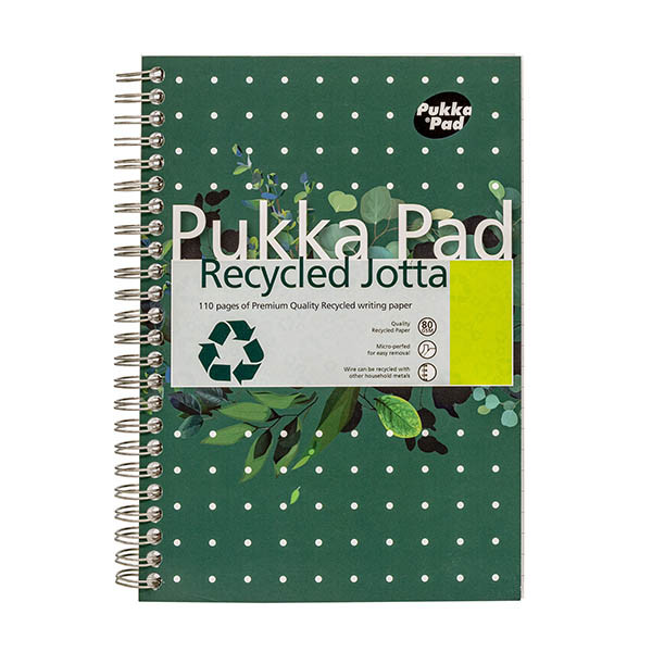 Pukka Pads Recycled Jotta notitieboek A5 gelinieerd 80 grams met spiraal 55 vel 200453 Pukka Pads Recycled Jotta notitieboek A5 gelinieerd 80 grams met spiraal 55 vel 200453 - 1