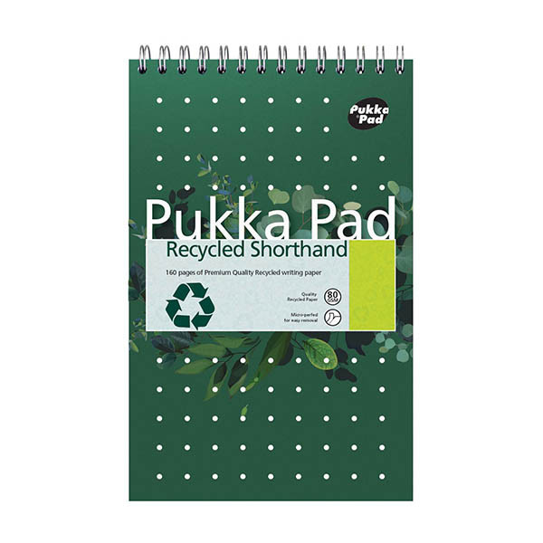 Pukka Pads Recycled Shorthand schrijfblok A4 gelinieerd 80 grams 80 vel met spiraal 200454 Pukka Pads Recycled Shorthand schrijfblok A4 gelinieerd 80 grams 80 vel met spiraal 200454 - 1