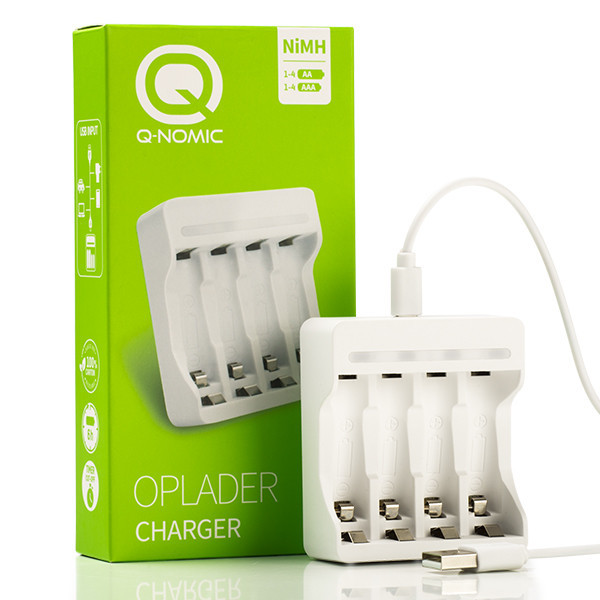Q-Nomic AA / HR6 en AAA / HR03 USB lader AQN00018 - 1