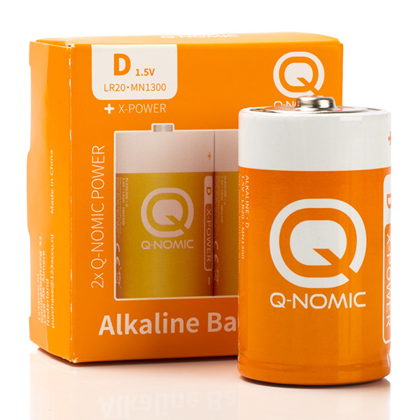 Q-Nomic Alkaline 1.5V D batterij 2 stuks AQN00017 - 1