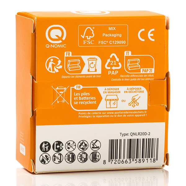 Q-Nomic Alkaline 1.5V D batterij 2 stuks AQN00017 - 5