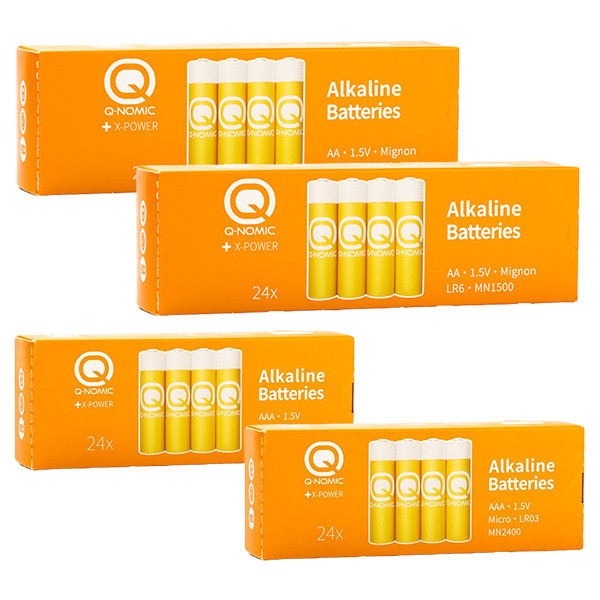 Combi deal: Q-nomic Power AA + AAA batterijen (4x 24 stuks) AQN00035 - 1