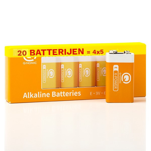 Q-Nomic Power 9V / 6LR61 / E-blok Alkaline Batterij (20 stuks) AQN00044 - 1