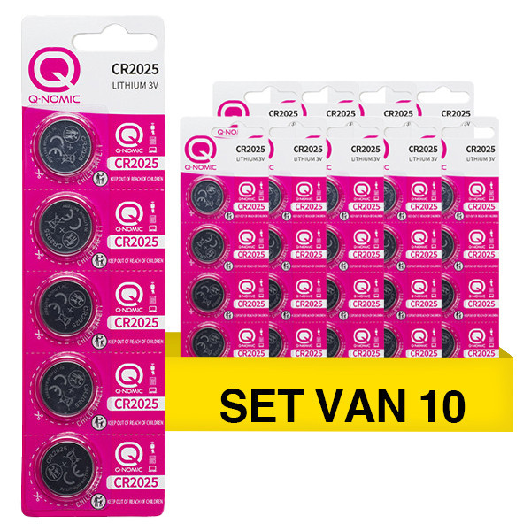 Q-Nomic Power CR2025 3V Lithium knoopcel batterij 50 stuks AQN00049 - 1