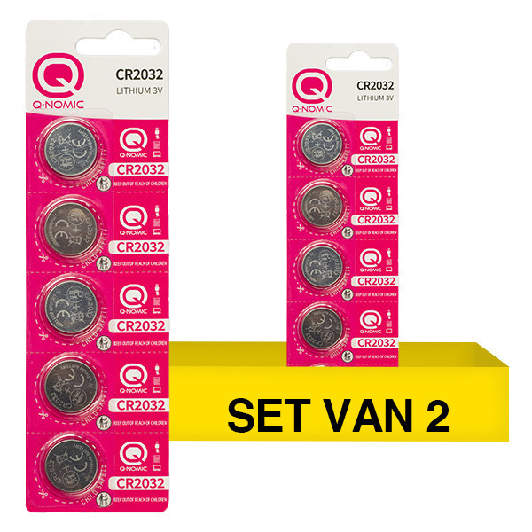 Q-Nomic Power CR2032 3V Lithium knoopcel batterij 10 stuks AQN00051 - 1