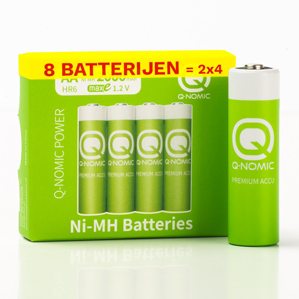 Q-Nomic Power Oplaadbare AA / HR6 Ni-Mh batterijen (8 stuks, 2000 mAh) AQN00091 - 1