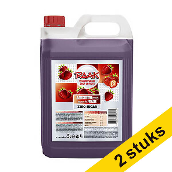 Aanbieding: 2x Raak limonadesiroop aarbei zero (5000 ml) 423439 - 1