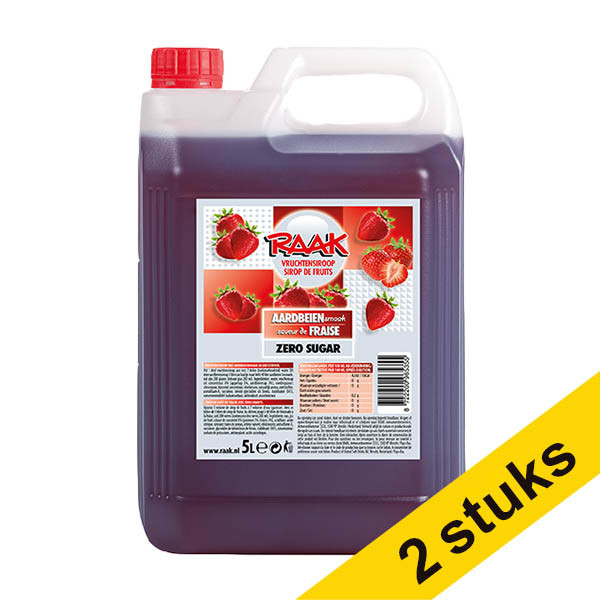 Aanbieding: 2x Raak limonadesiroop aardbei (5000 ml) 423435 - 1