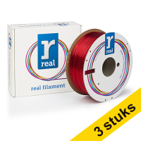 Aanbieding: 3x REAL filament transparant rood 1,75 mm PETG 1 kg