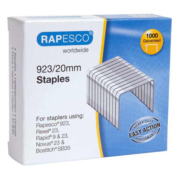 Rapesco 23/20 nietjes gegalvaniseerd (1000 stuks) 1241 226820 - 1