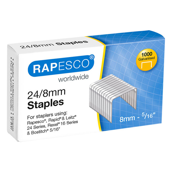 Rapesco 24/8 nietjes gegalvaniseerd (1000 stuks) 1456 226823 - 1