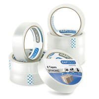 Rapesco transparante plakband 25 mm x 66 m (8 rollen) 221672