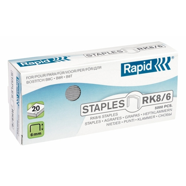 Rapid standaard RK8 (B8) nietjes (5000 nietjes) 24873700 202038 - 1