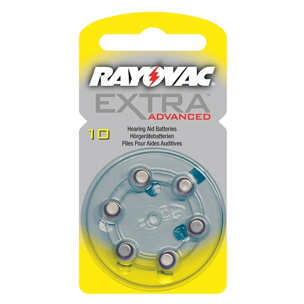 Rayovac extra advanced 10 gehoorapparaat batterij 6 stuks (geel) PR70 204800 - 1